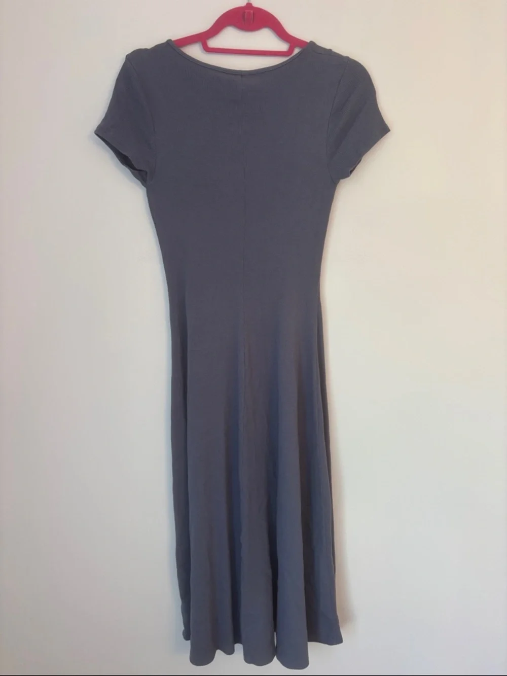 Universal Threas Blue Ribbed Scoopneck Button Down Midi Dress NWT - Picture 5 of 6